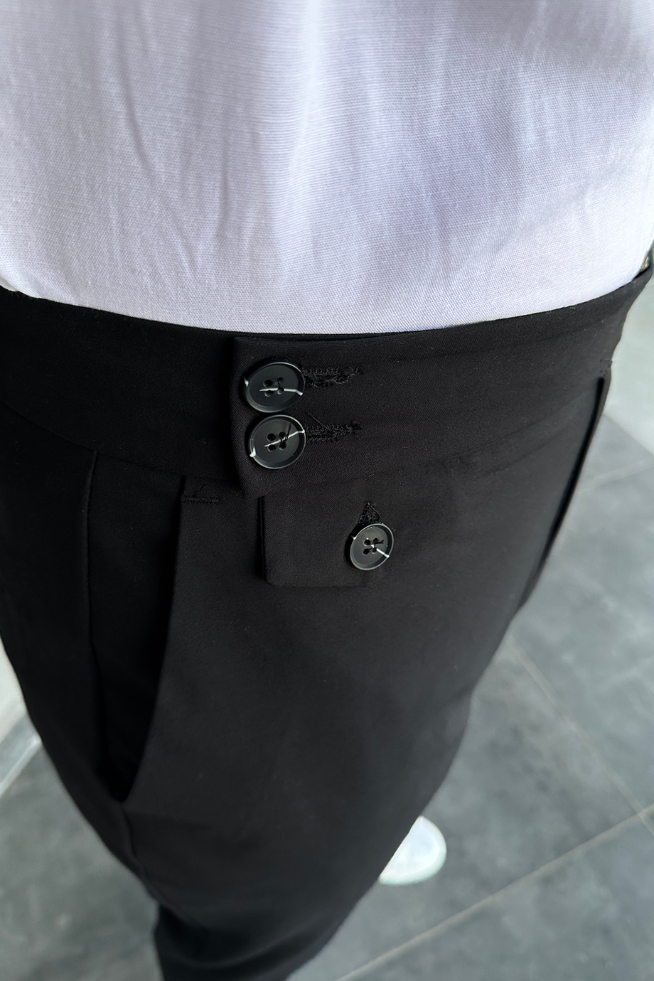 İTALYAN KESİM DOUBLE PAÇA PREMİUM SİYAH PANTALON