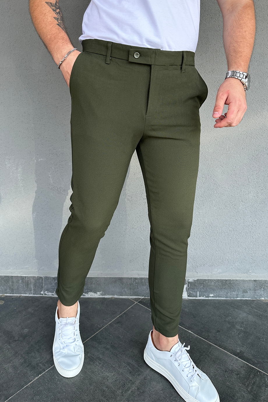 İTALYAN KESİM HAKİ FULL LİKRALI KUMAŞ PANTALON