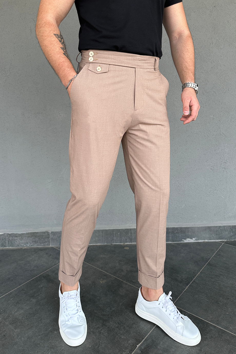 İTALYAN MODEL DOUBLE PAÇA PREMİUM BEJ PANTALON