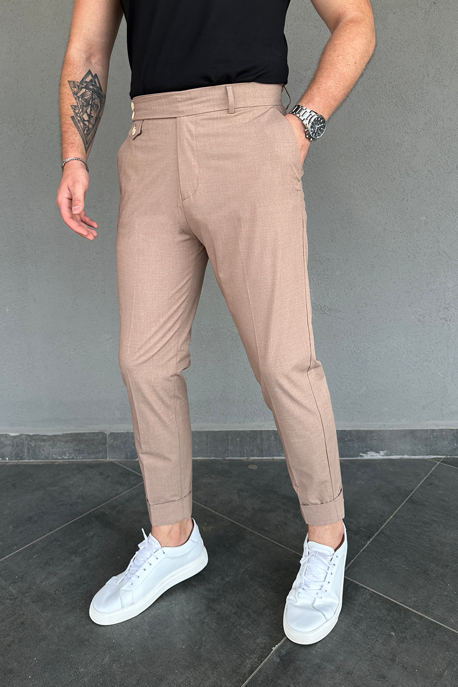 İTALYAN MODEL DOUBLE PAÇA PREMİUM BEJ PANTALON