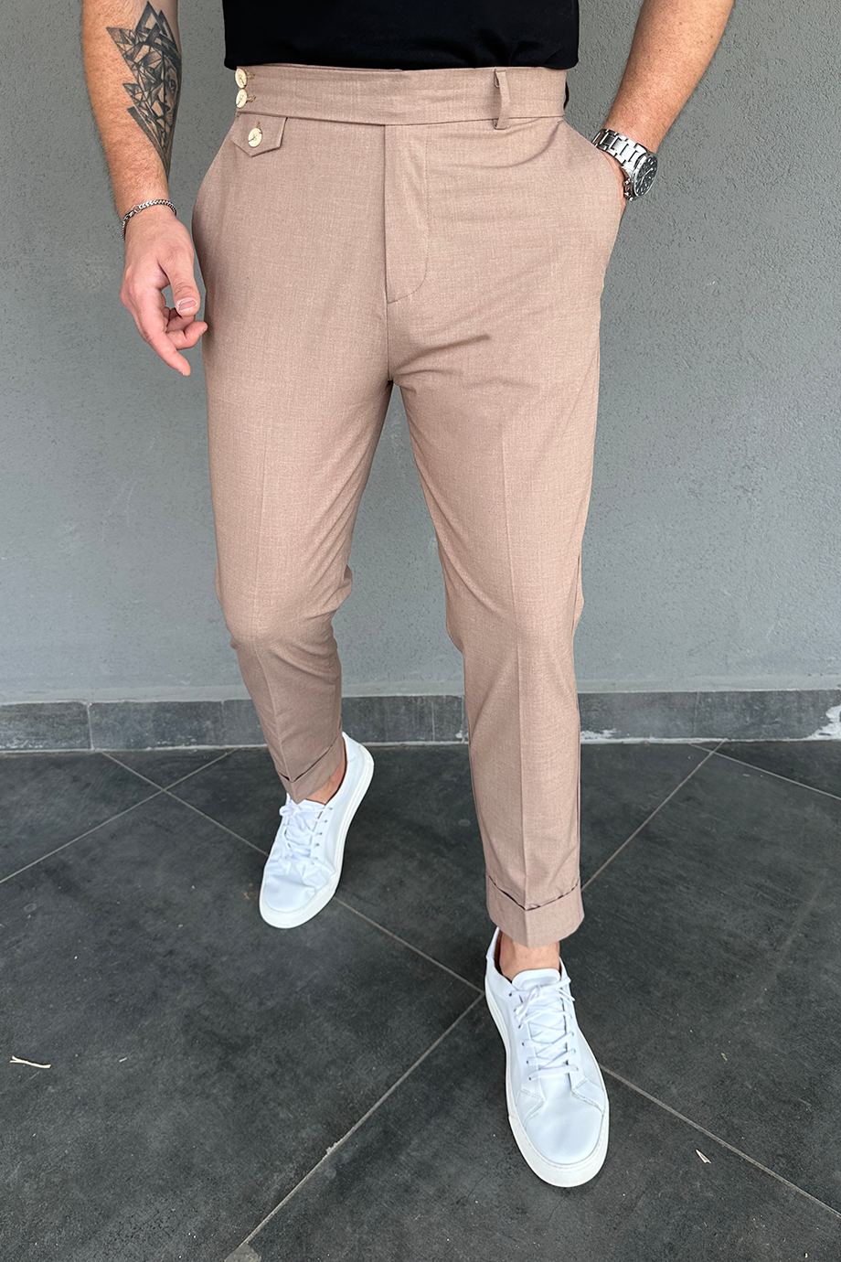 İTALYAN MODEL DOUBLE PAÇA PREMİUM BEJ PANTALON