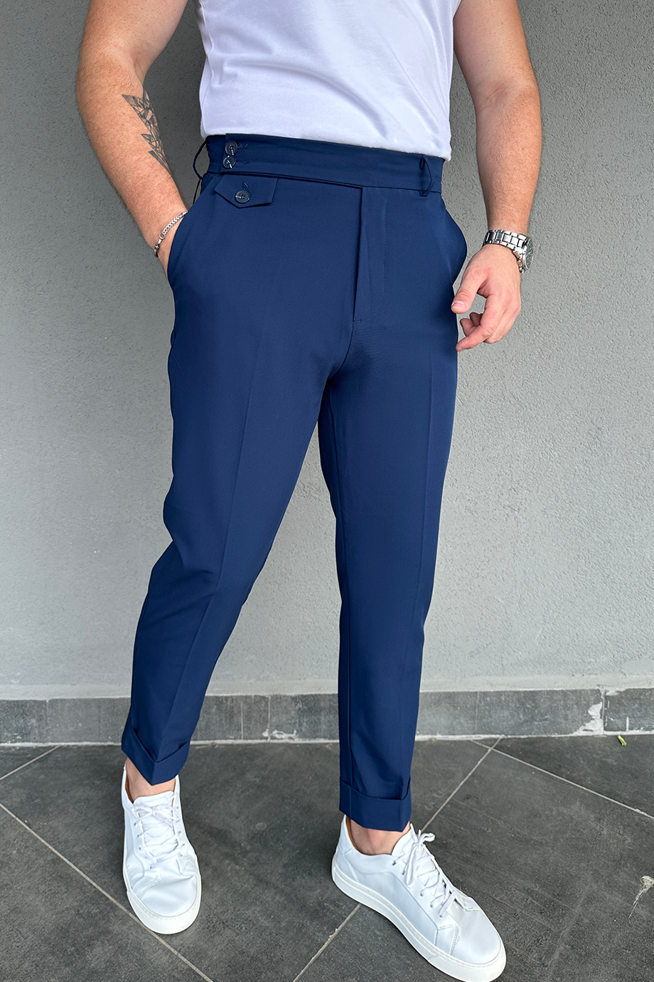 İTALYAN MODEL DOUBLE PAÇA PREMİUM LACİVERT PANTALON