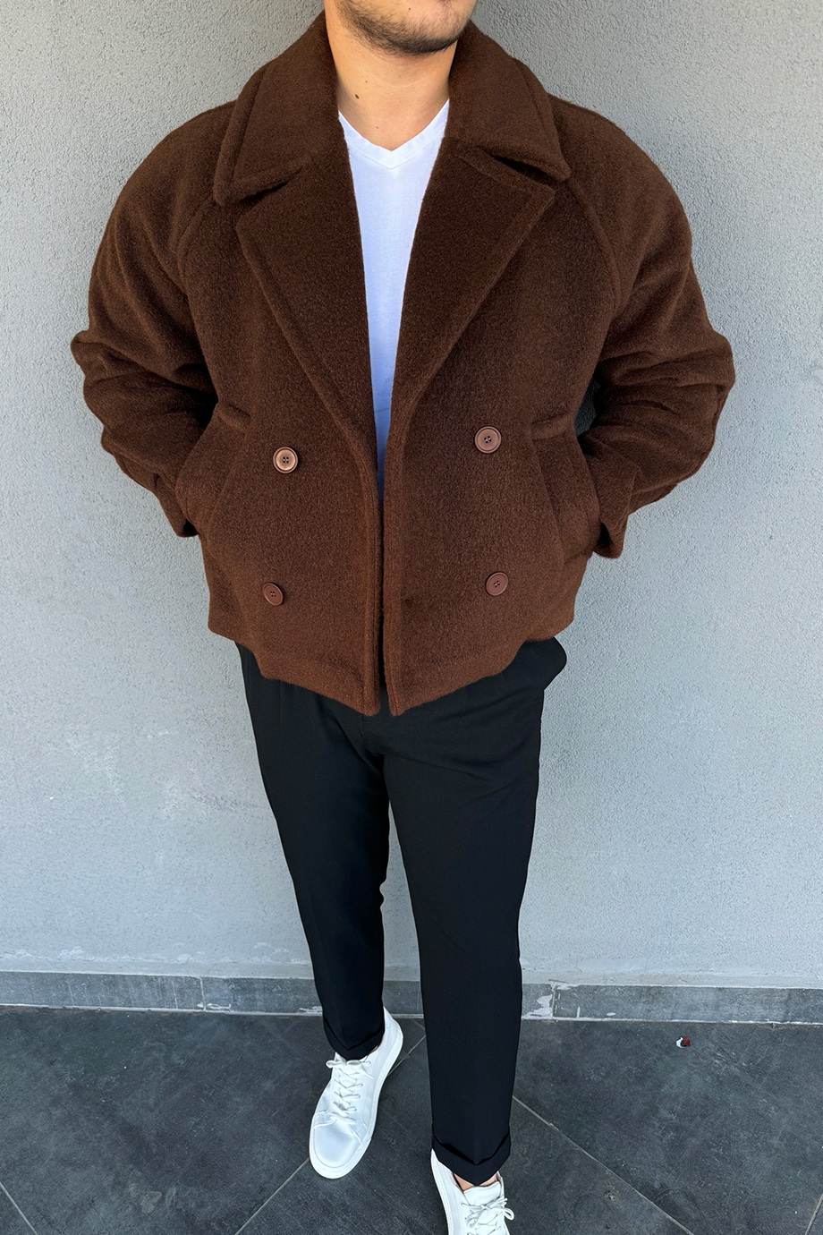 KAHVE KRUVAZE KÜRKLÜ PREMİUM CEKET