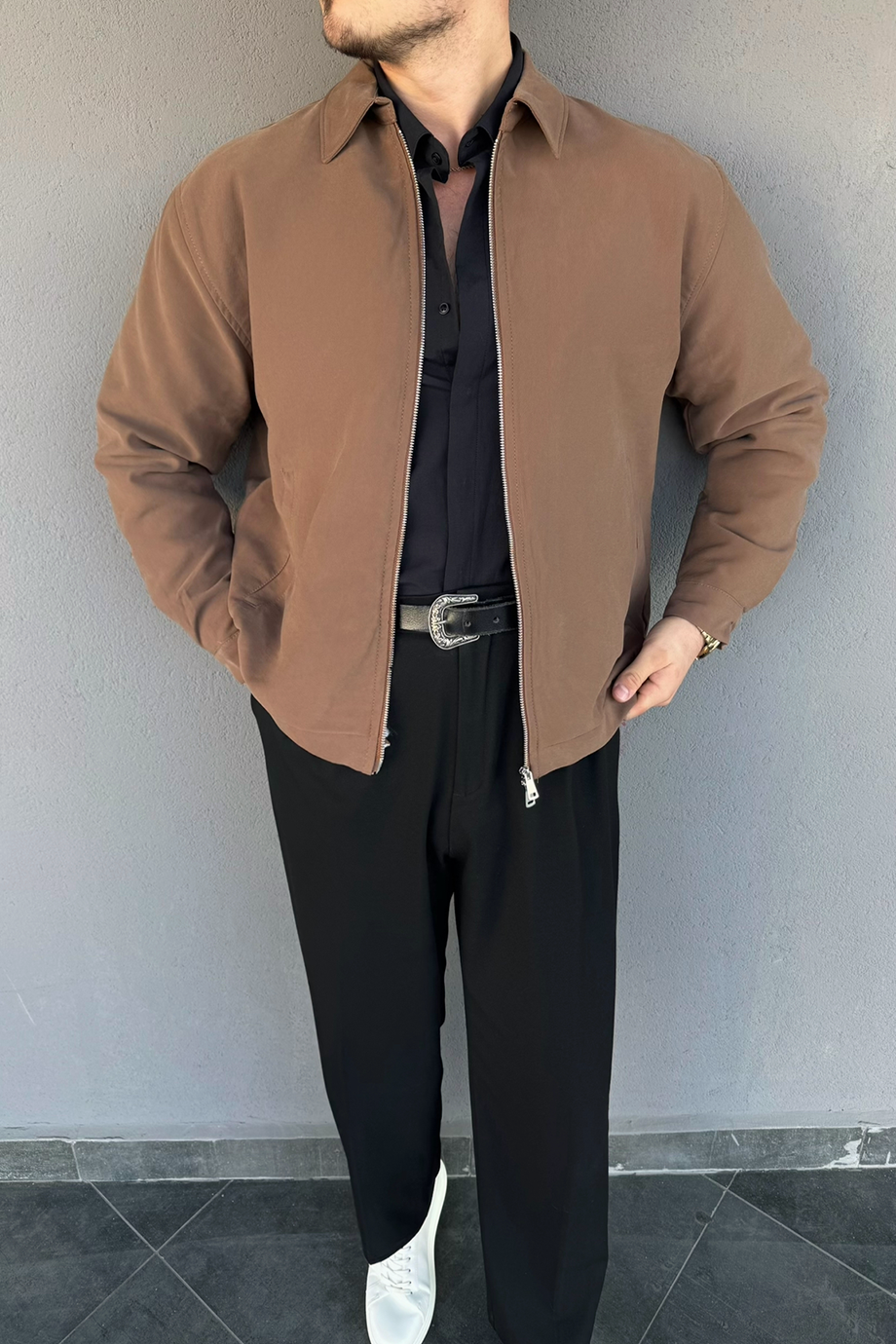 KAHVE MODAL KUMAŞ DOLUMLU MONT