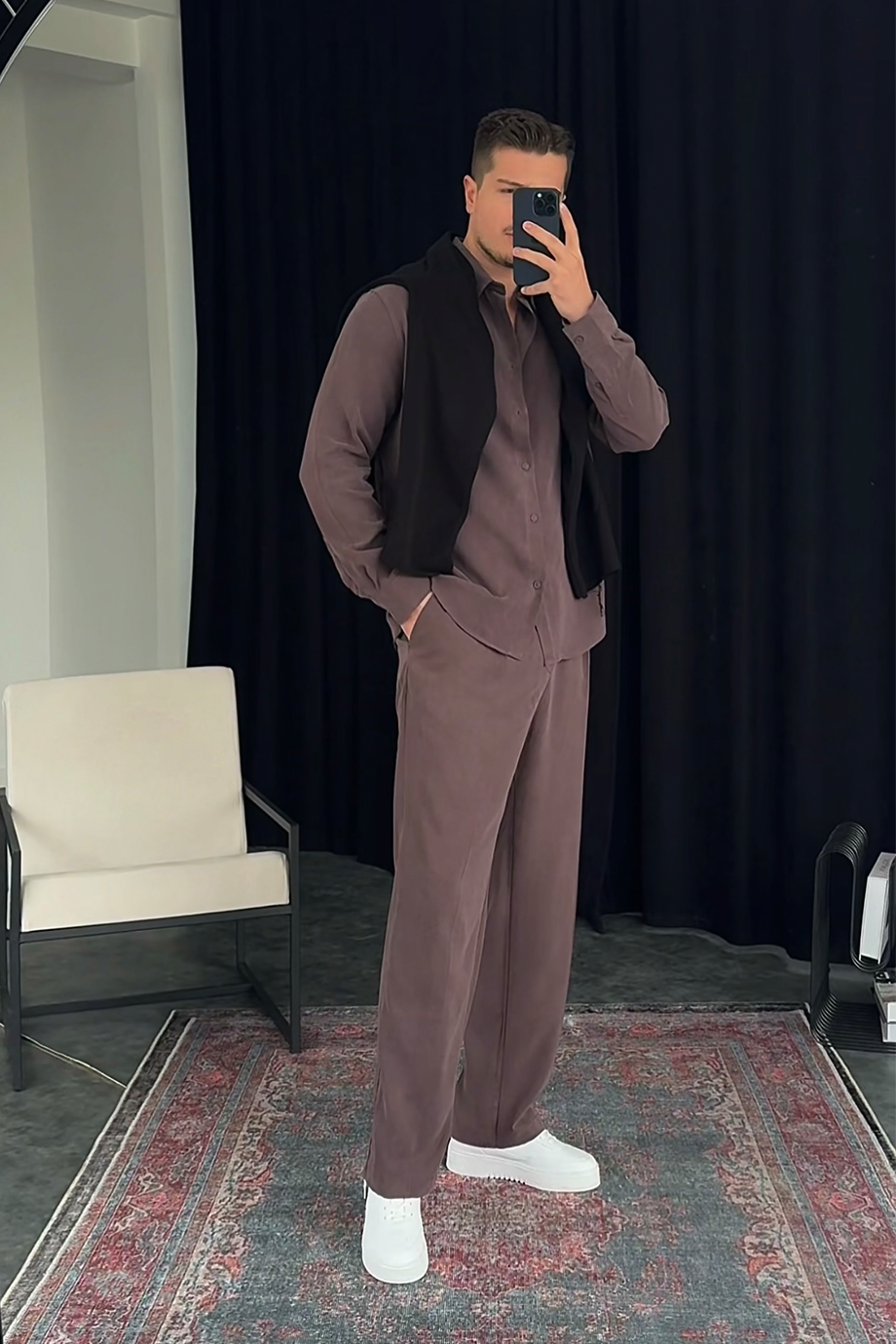 KAHVE PREMİUM MODAL KUMAŞ ALT-ÜST TAKIM