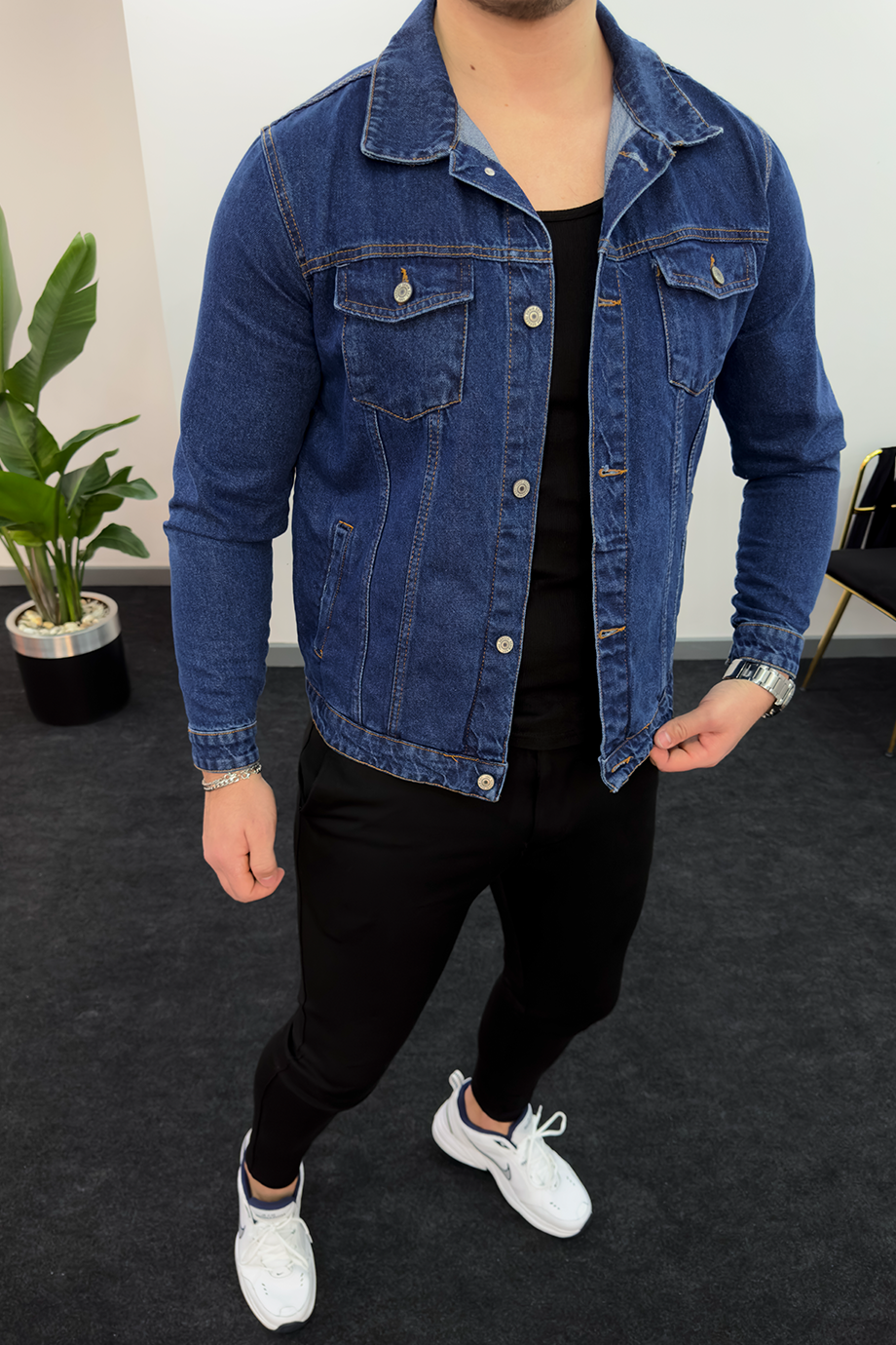 KOYU KOT RENGİ KOT CEKET