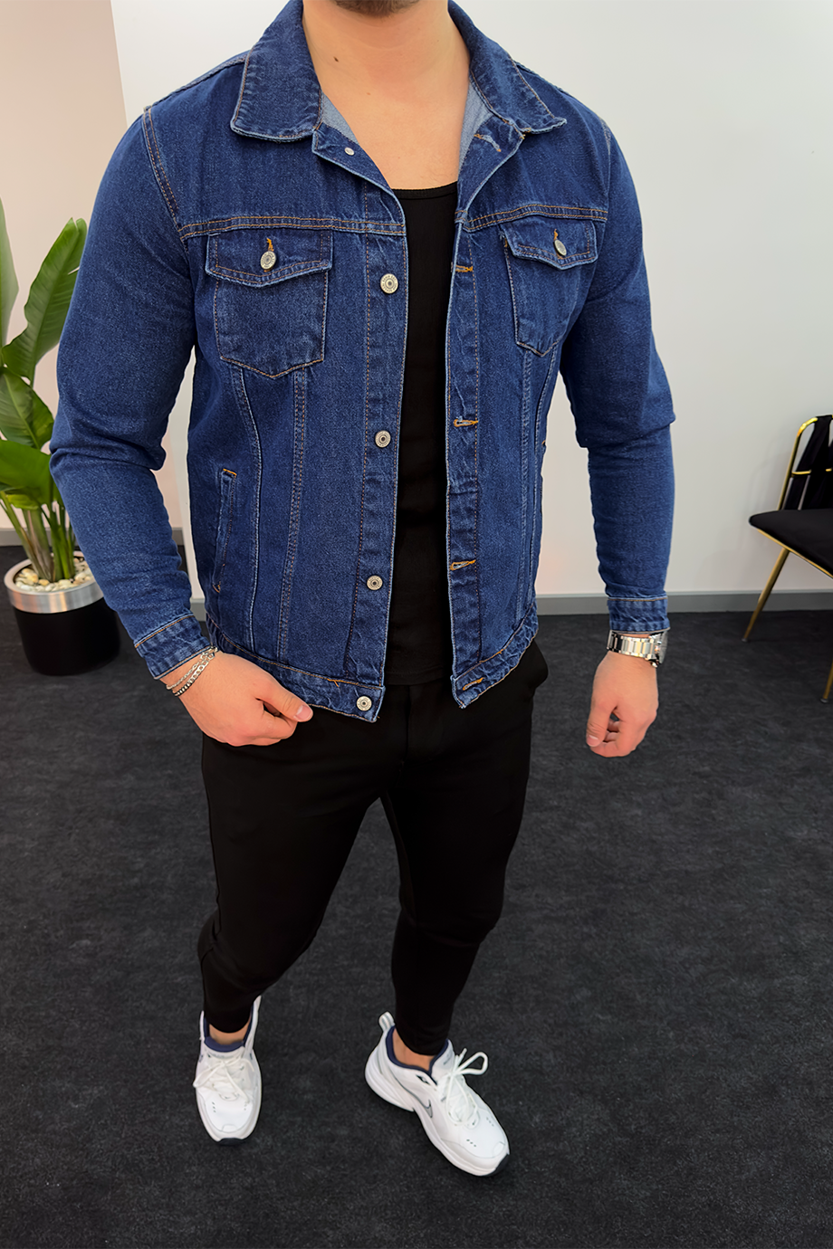 KOYU KOT RENGİ KOT CEKET