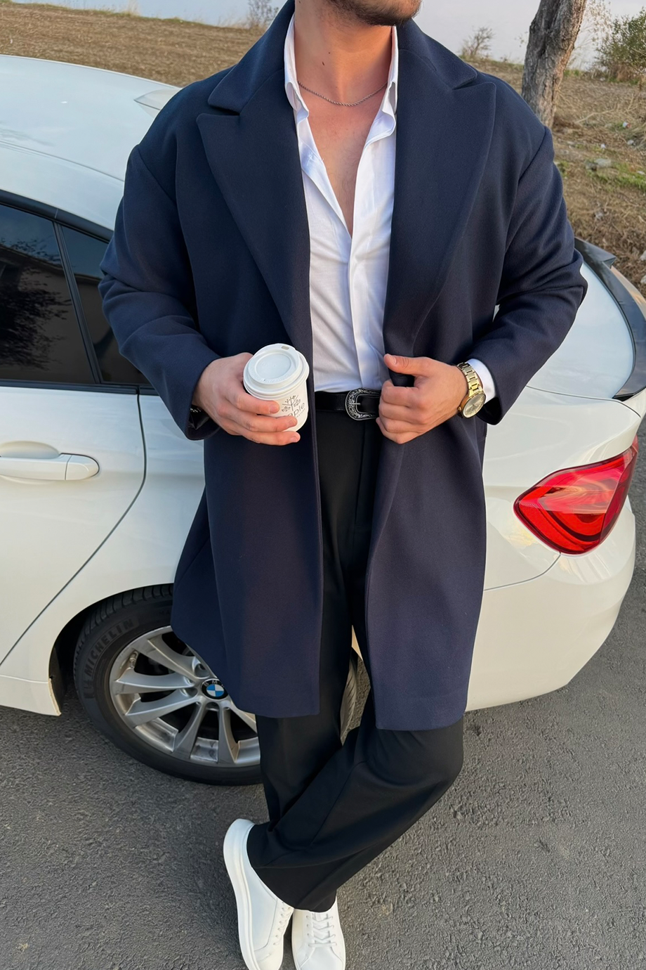 LACİVERT PREMİUM OVERSİZE %100 KAŞE KABAN