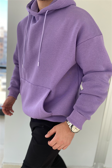 LİLA OVERSIZE BASIC SWEATSHİRT
