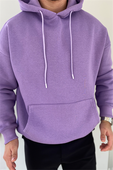 LİLA OVERSIZE BASIC SWEATSHİRT