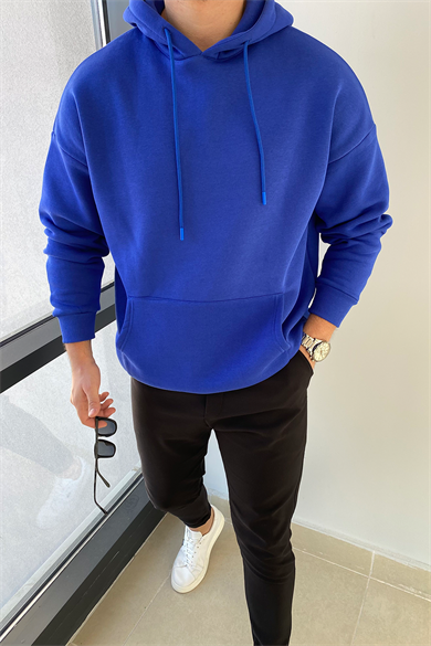 MAVİ OVERSIZE BASIC SWEATSHİRT