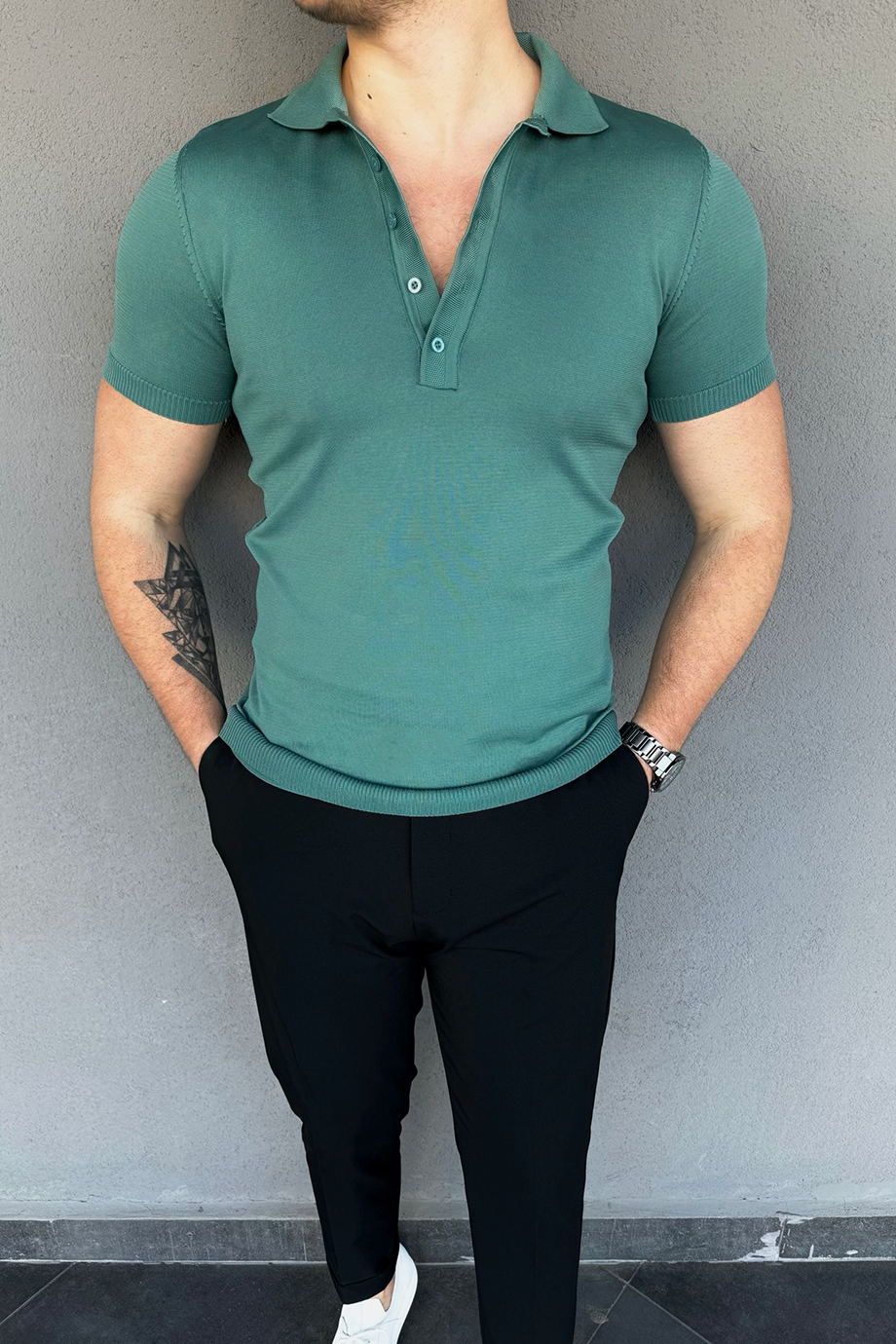 MINT 5 DÜĞME DETAYLI POLO YAKA TRİKO T-SHİRT