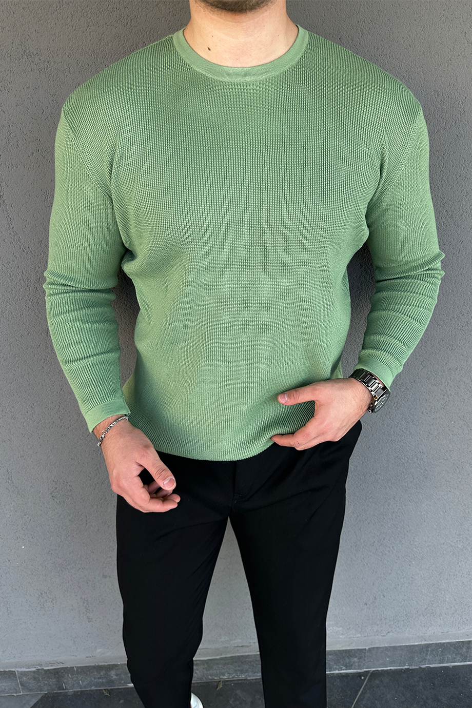 MİNT YEŞİLİ ÖRME KAZAK