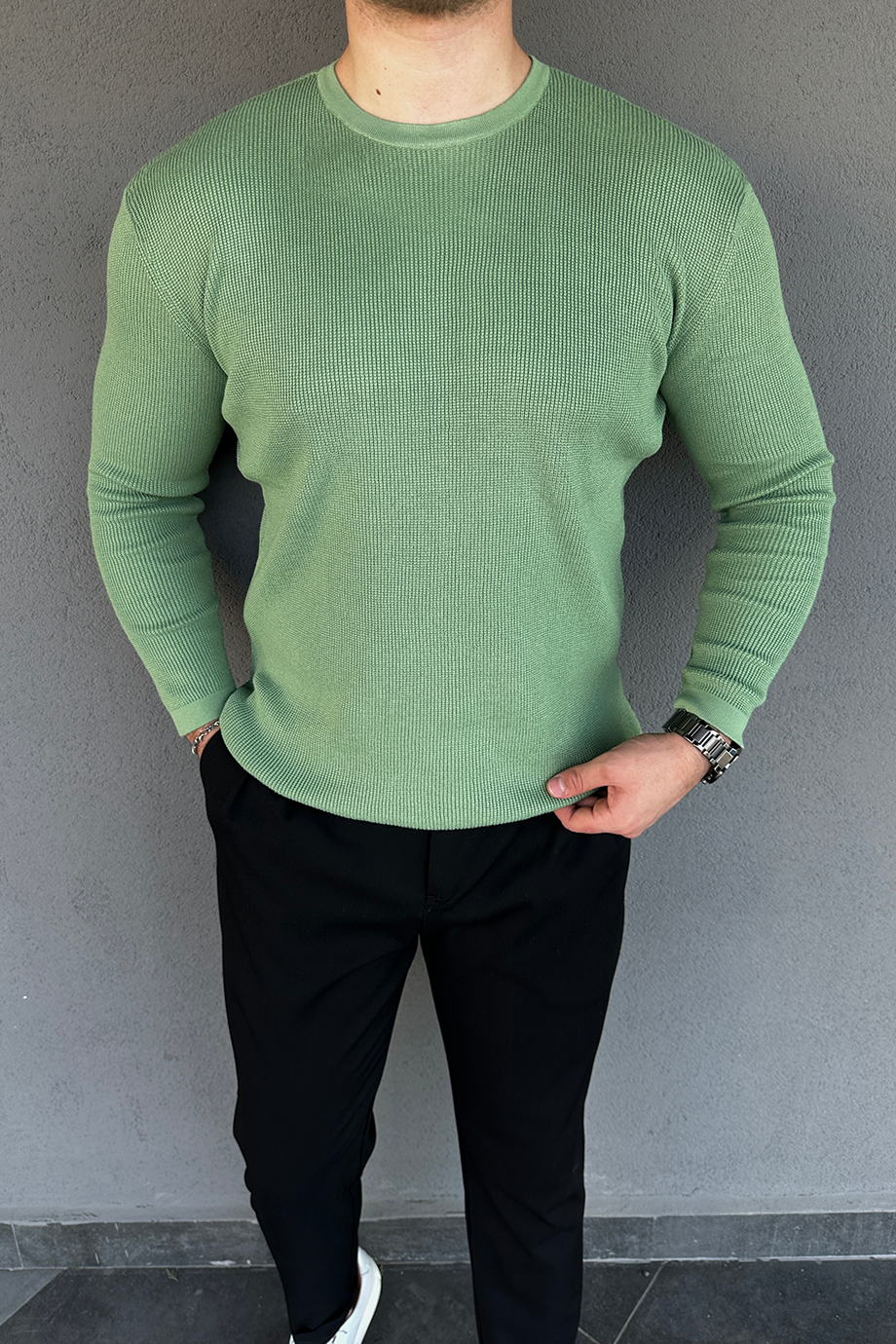 MİNT YEŞİLİ ÖRME KAZAK