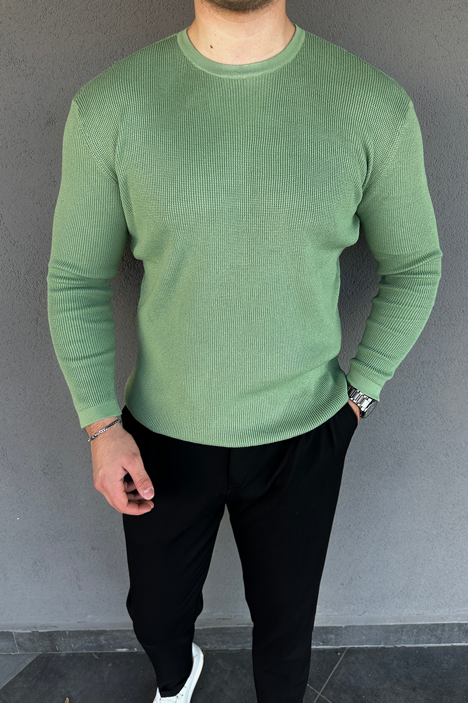 MİNT YEŞİLİ ÖRME KAZAK