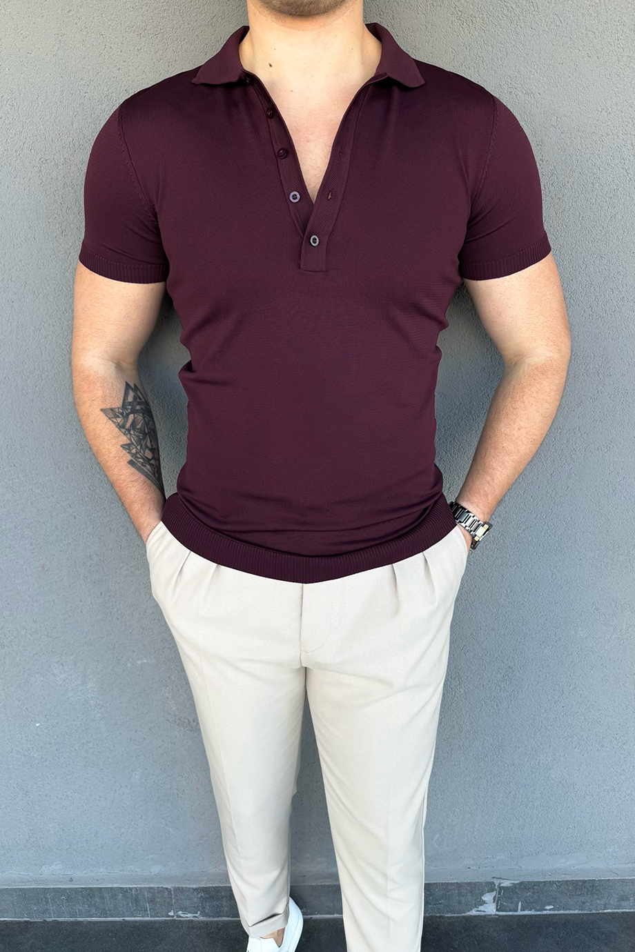 MÜRDÜN 5 DÜĞME DETAYLI POLO YAKA TRİKO T-SHİRT