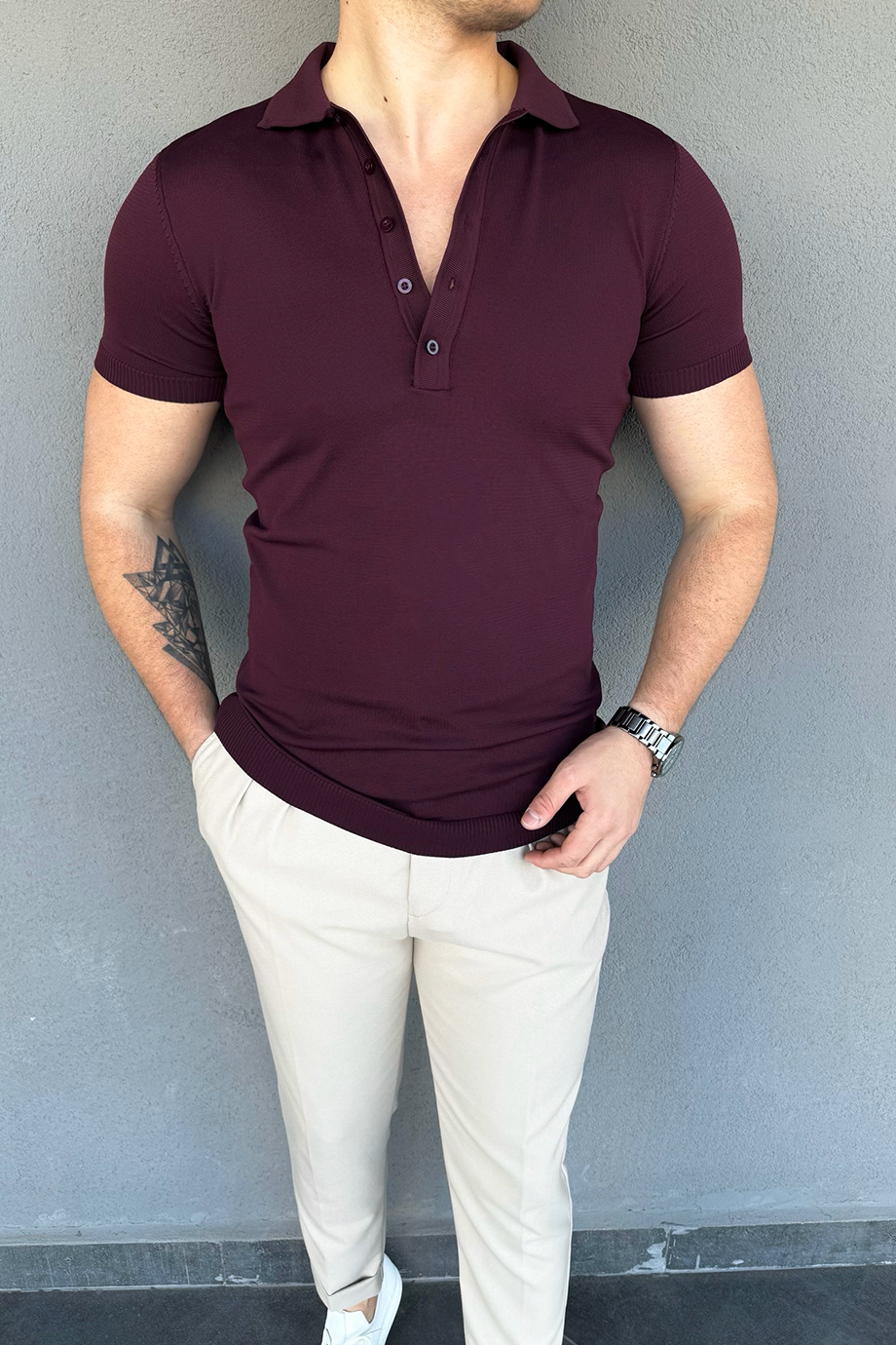 MÜRDÜN 5 DÜĞME DETAYLI POLO YAKA TRİKO T-SHİRT