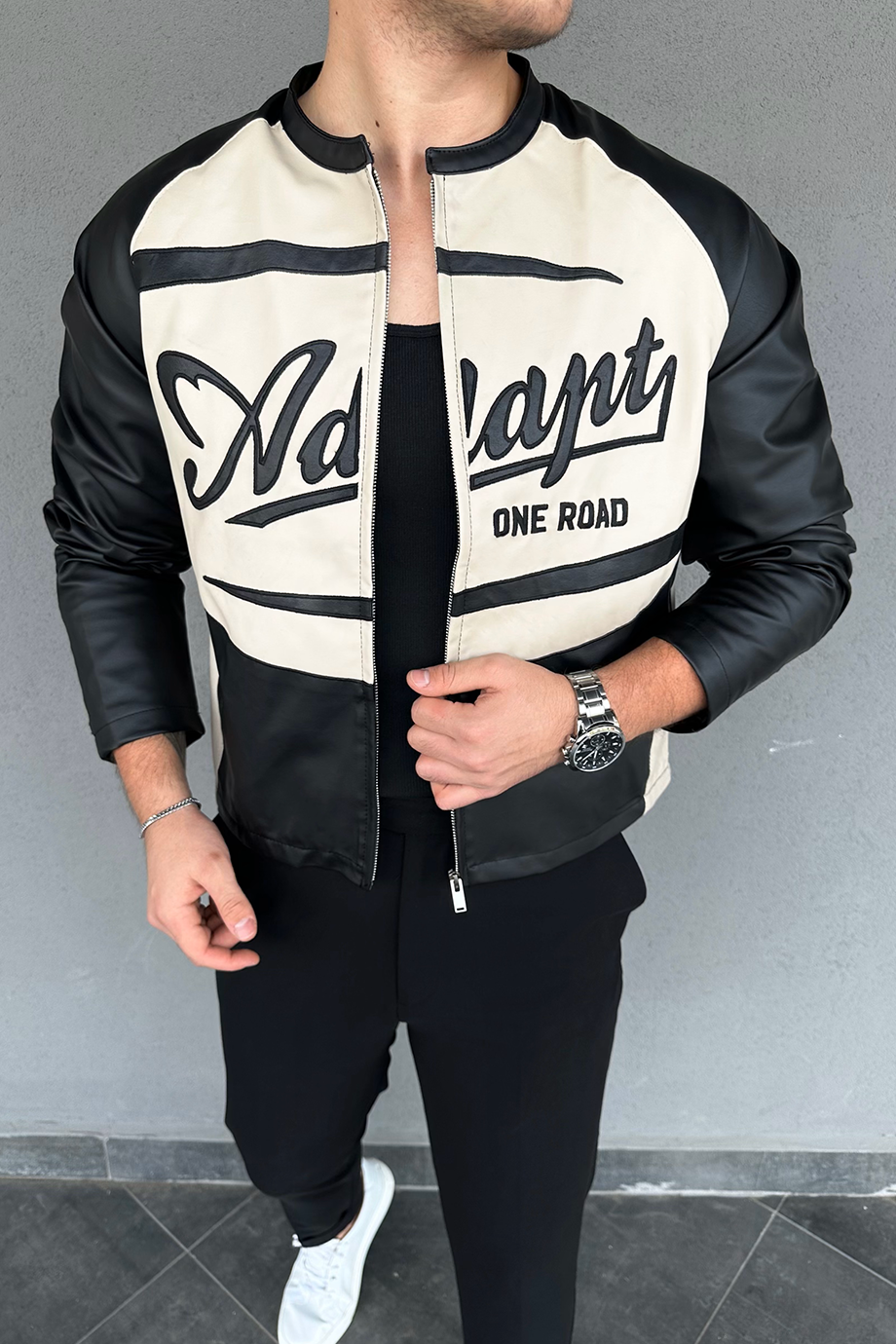 ÖZEL TASARIM HAKİM YAKA DERİ CEKET