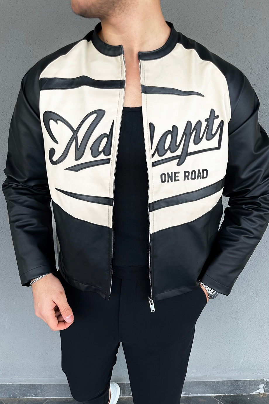 ÖZEL TASARIM HAKİM YAKA DERİ CEKET