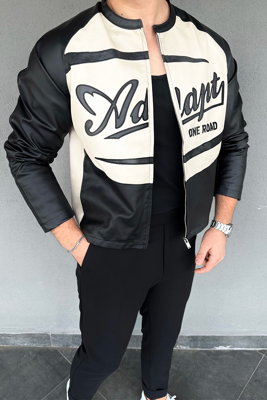 ÖZEL TASARIM HAKİM YAKA DERİ CEKET