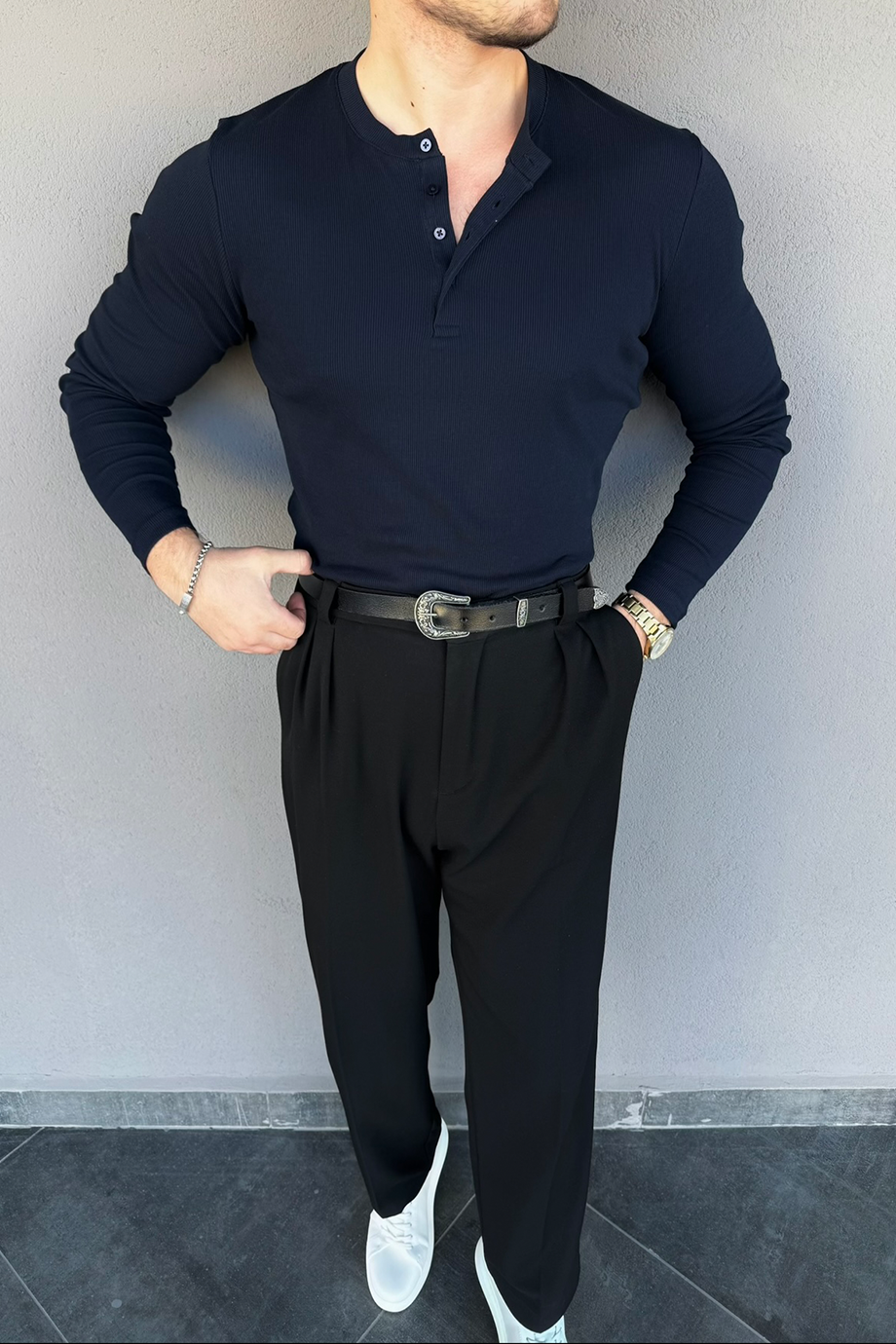 PETROL MAVİSİ 4 DÜĞMELİ SIFIR YAKA TRİKO