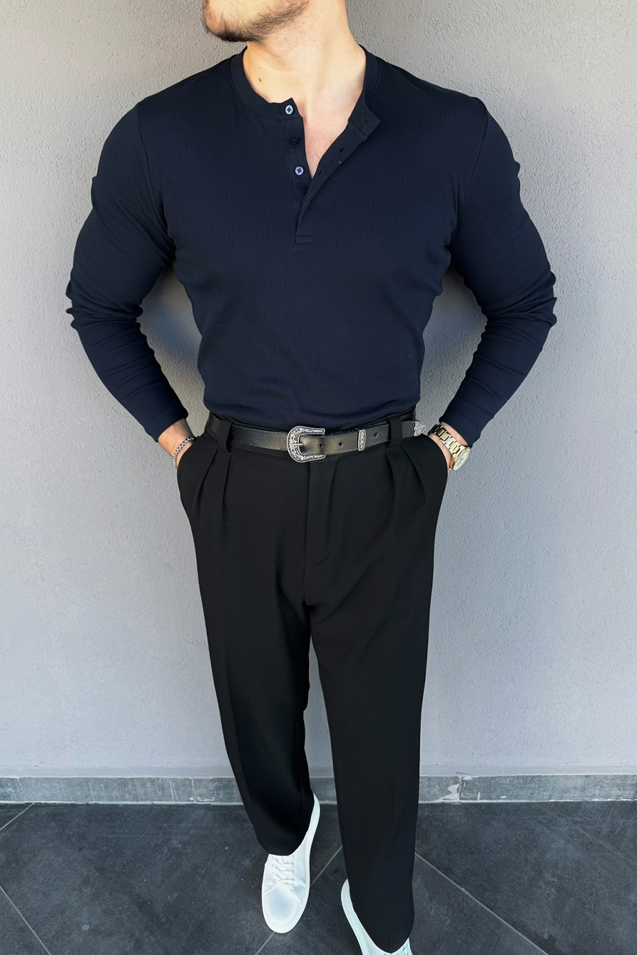 PETROL MAVİSİ 4 DÜĞMELİ SIFIR YAKA TRİKO