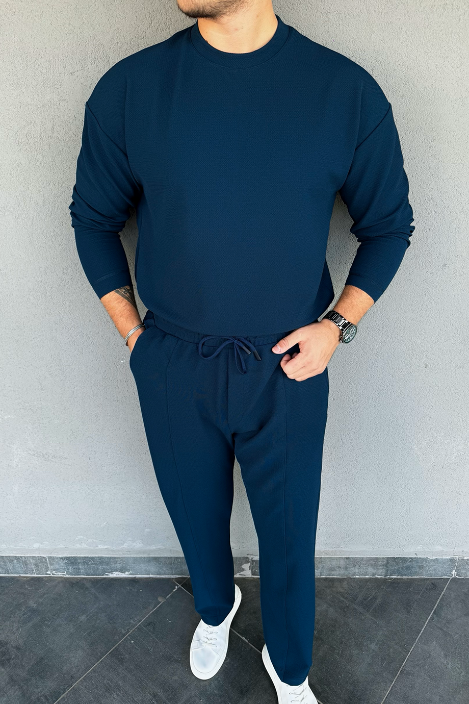 PREMİUM SERİ İNDİGO KAZAK-PANTALON TAKIM