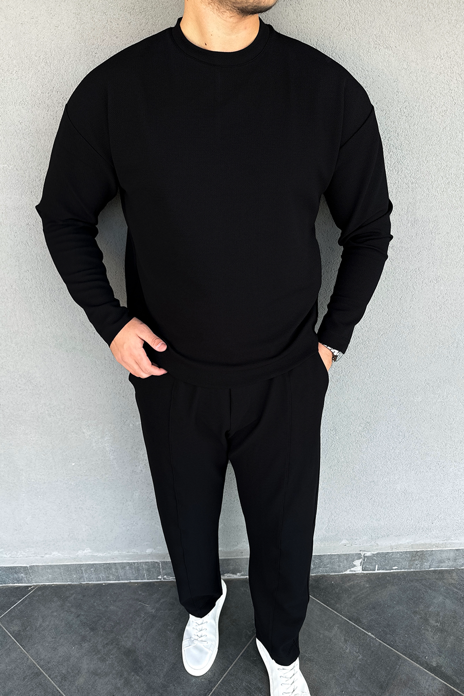 PREMİUM SERİ SİYAH KAZAK-PANTALON TAKIM