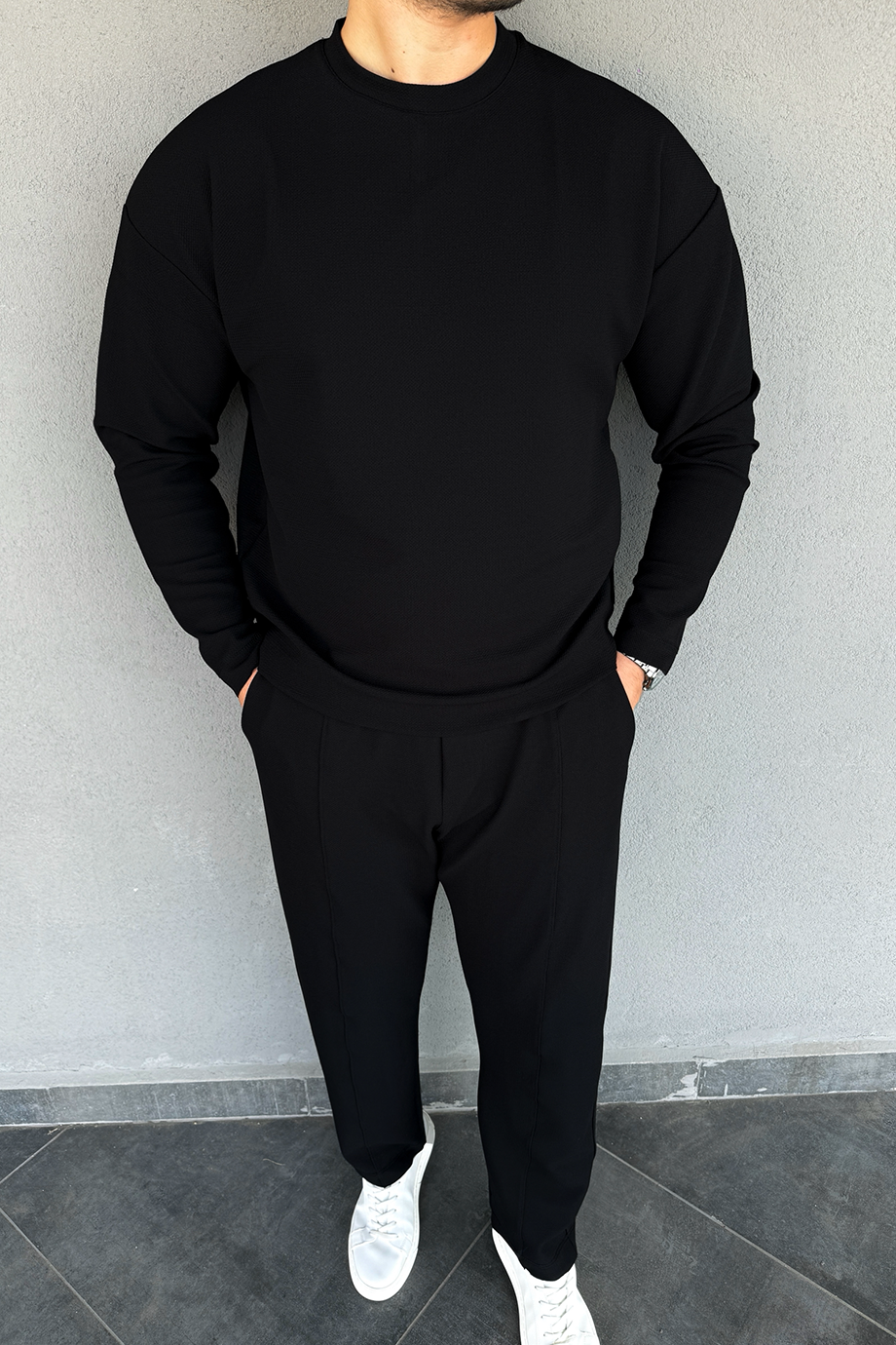 PREMİUM SERİ SİYAH KAZAK-PANTALON TAKIM