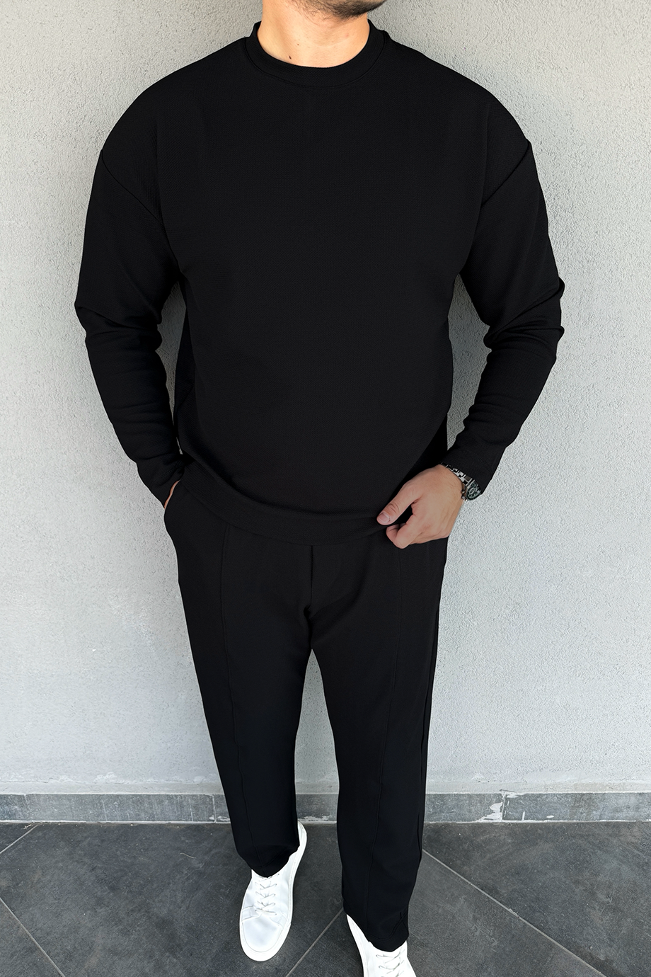 PREMİUM SERİ SİYAH KAZAK-PANTALON TAKIM