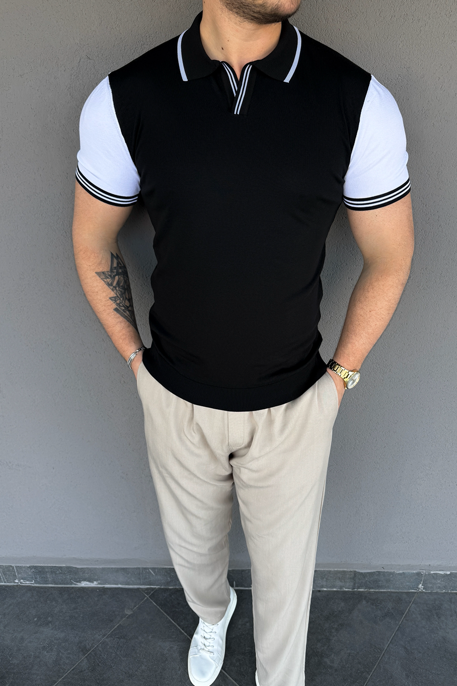 SİYAH-BEYAZ ÖZEL TASARIM TRİKO