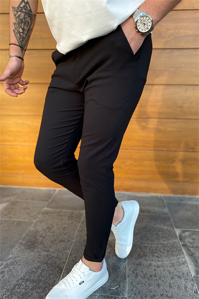 SİYAH DOUBLE PAÇA FULL LİKRALI PANTALON