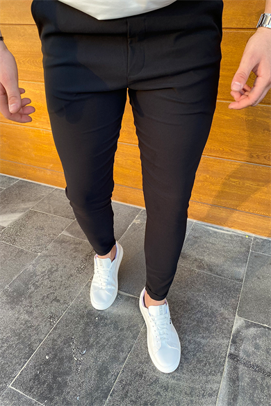 SİYAH DOUBLE PAÇA FULL LİKRALI PANTALON