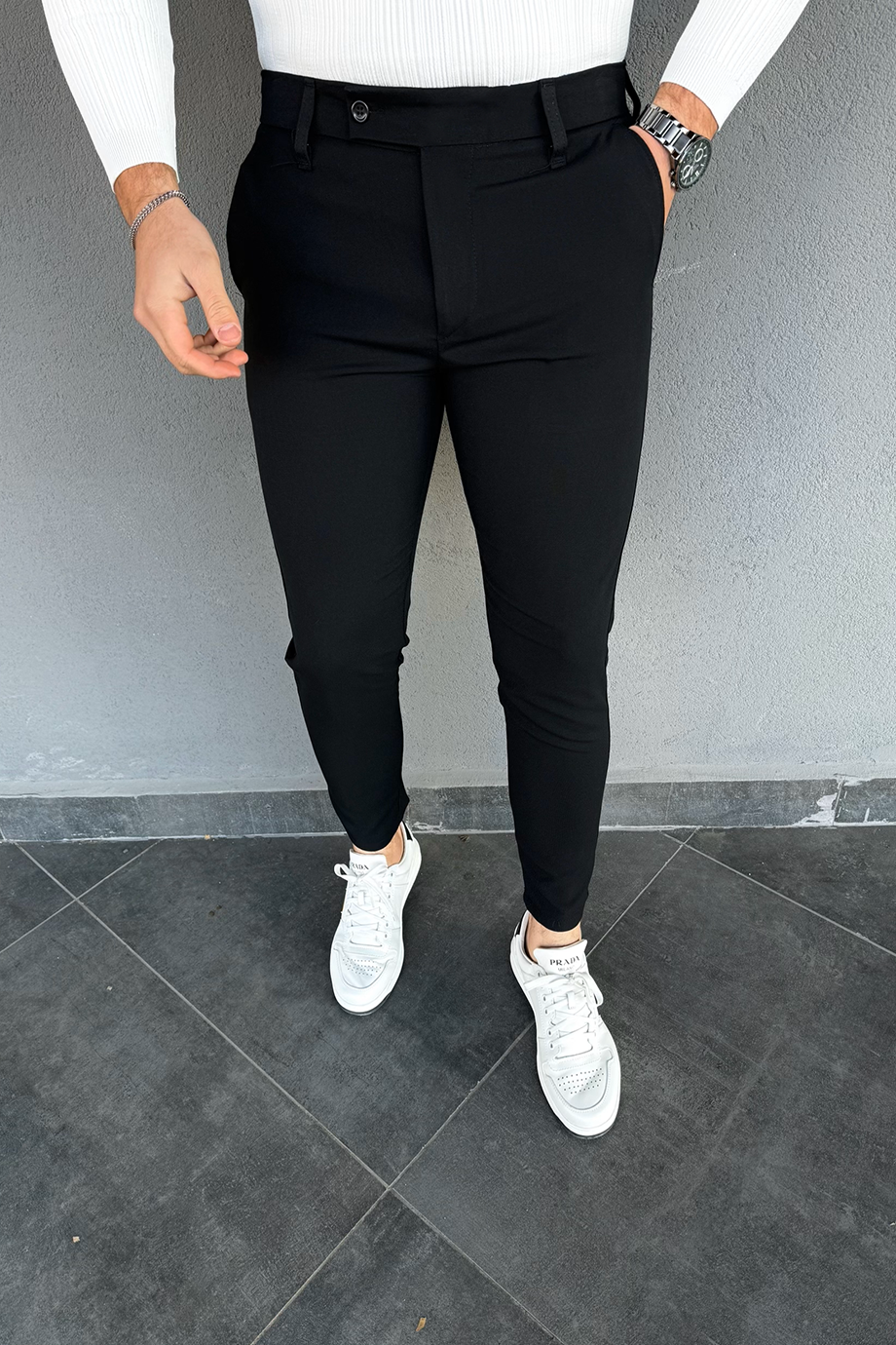 SİYAH İTALYAN KESİM SLİM FİT PANTALON