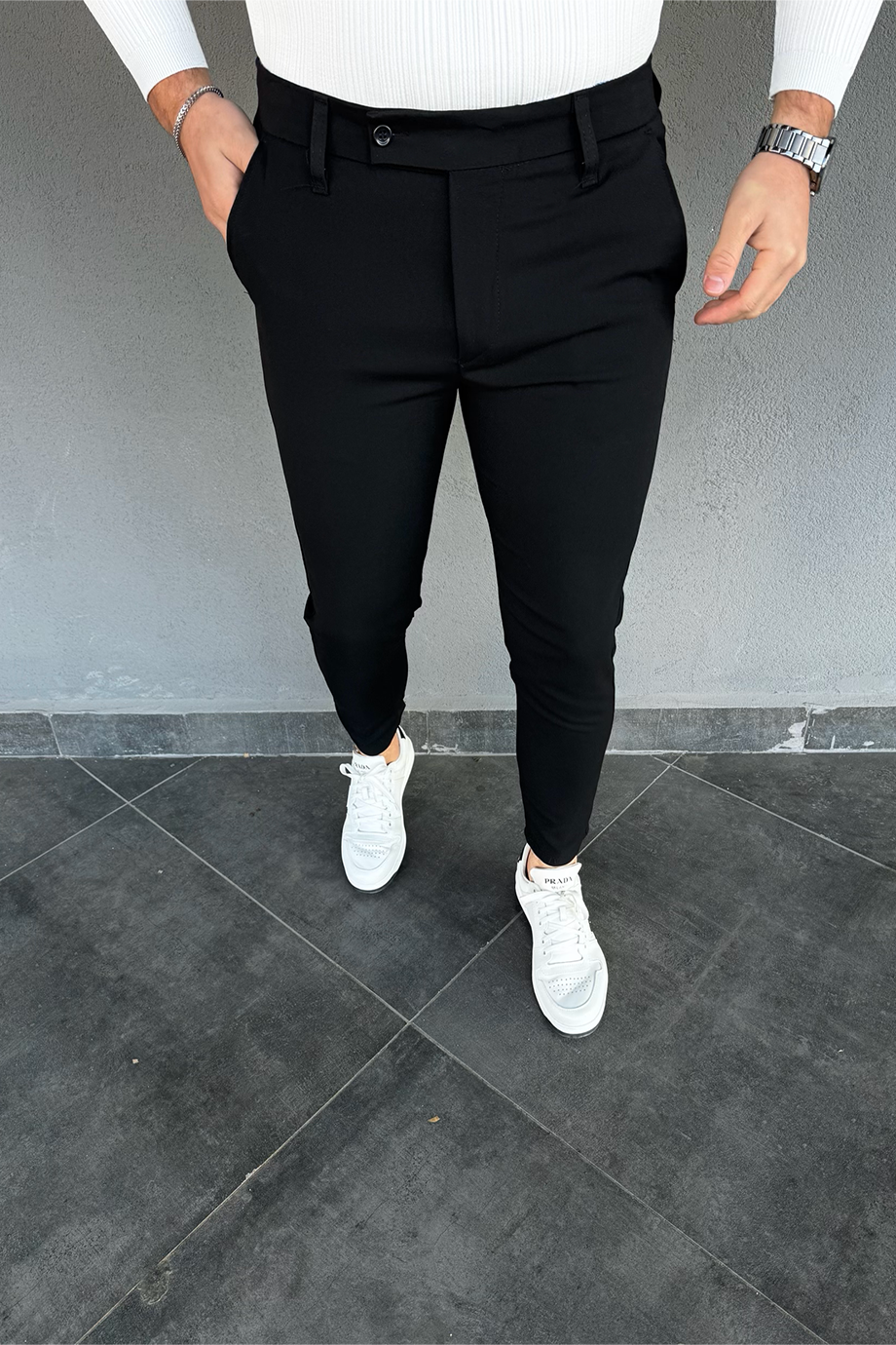 SİYAH İTALYAN KESİM SLİM FİT PANTALON