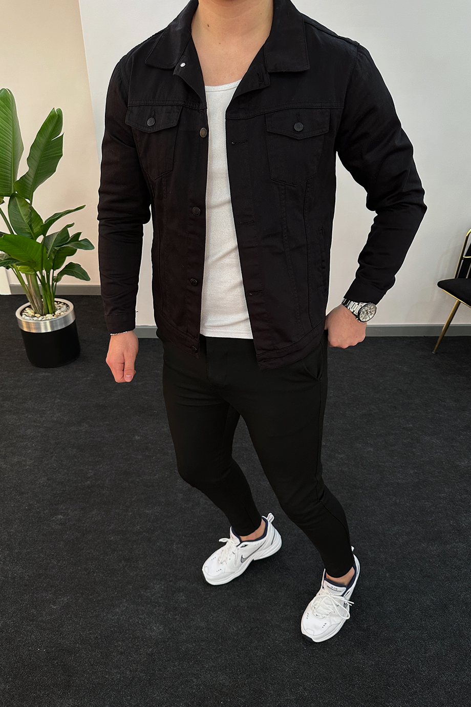 SIYAH LIKRALI KOT CEKET