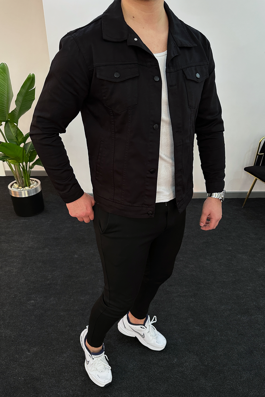 SIYAH LIKRALI KOT CEKET