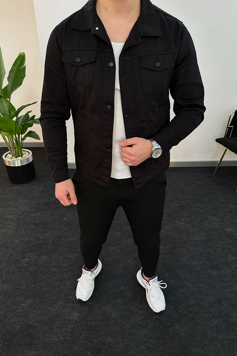 SIYAH LIKRALI KOT CEKET