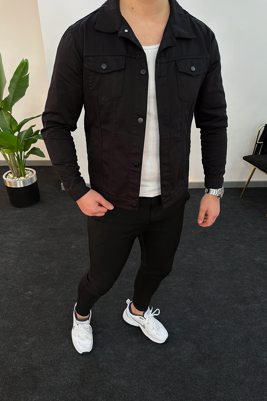 SIYAH LIKRALI KOT CEKET