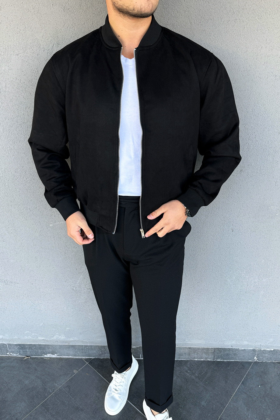 SİYAH NUBUK BOMBER CEKET
