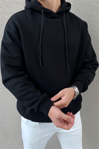SİYAH OVERSIZE BASİC SWEATSHİRT