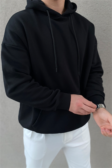 SİYAH OVERSIZE BASİC SWEATSHİRT