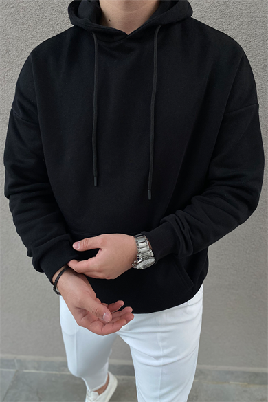 SİYAH OVERSIZE BASİC SWEATSHİRT