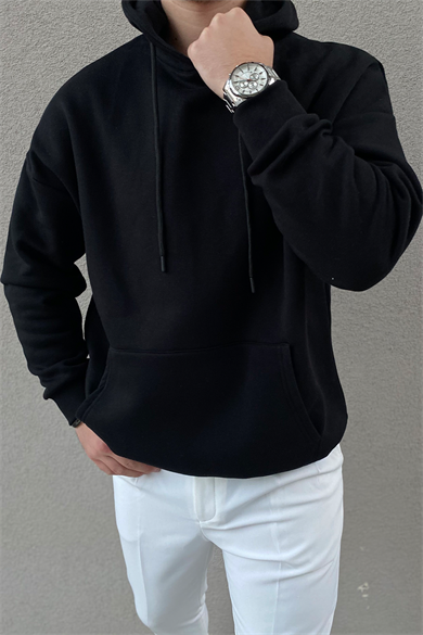 SİYAH OVERSIZE BASİC SWEATSHİRT