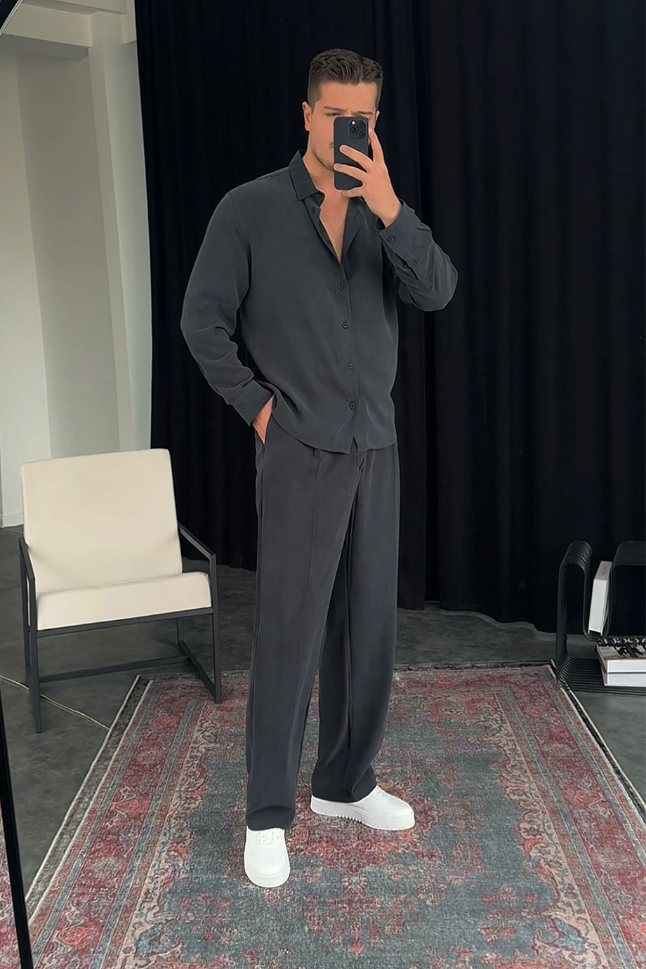 SİYAH PREMİUM MODAL KUMAŞ ALT-ÜST TAKIM