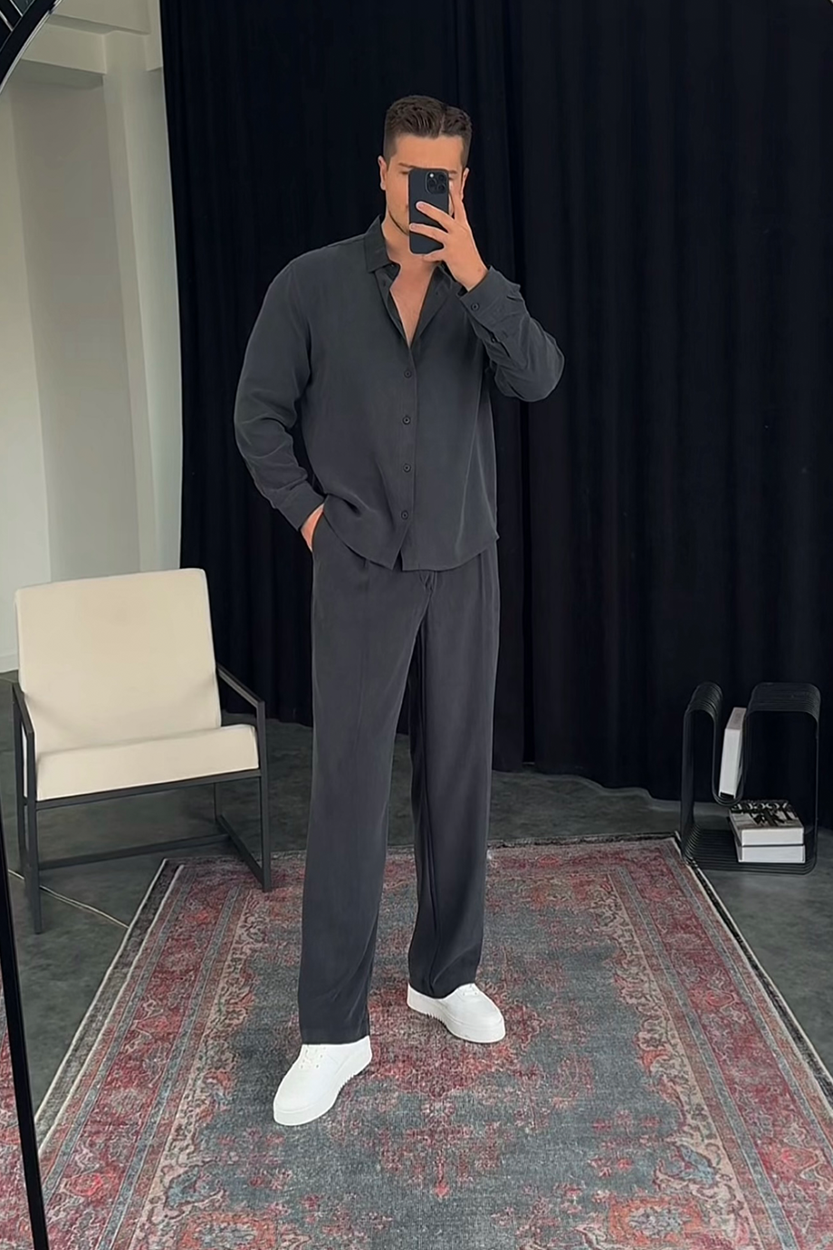 SİYAH PREMİUM MODAL KUMAŞ ALT-ÜST TAKIM