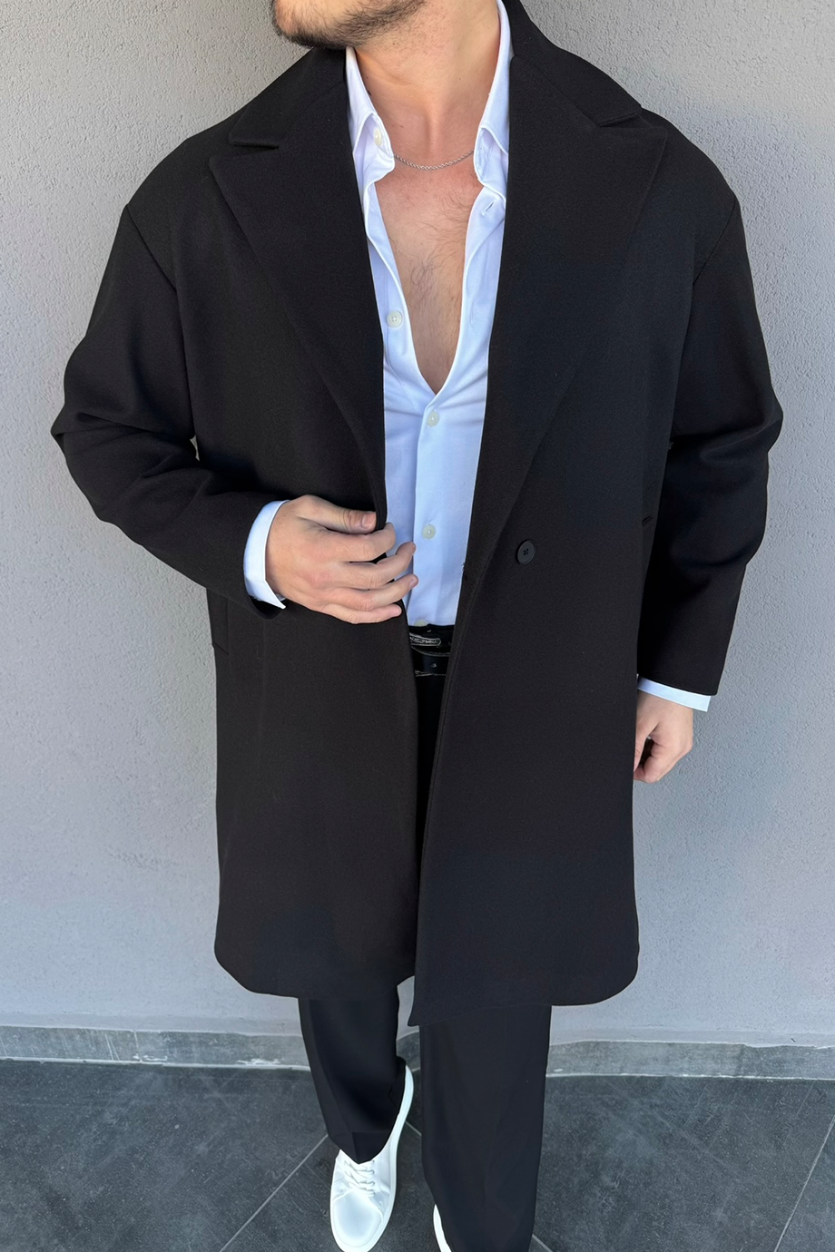 SİYAH PREMİUM OVERSIZE %100 KAŞE KABAN