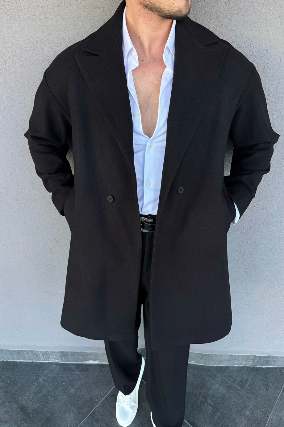 SİYAH PREMİUM OVERSIZE %100 KAŞE KABAN