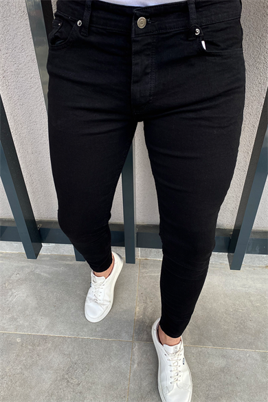 SİYAH SLİM-FİT KOT PANTALON