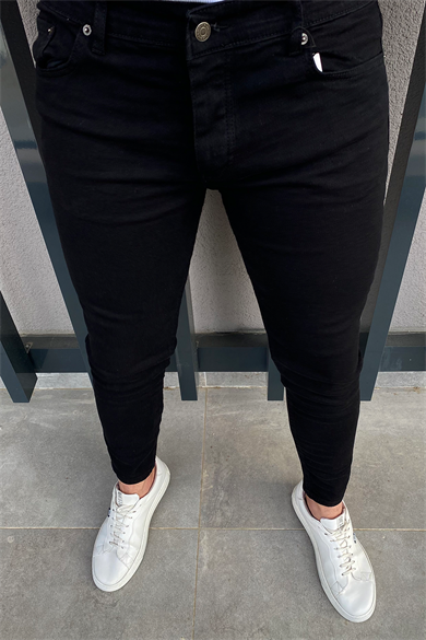 SİYAH SLİM-FİT KOT PANTALON